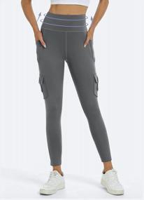 img 2 attached to Warm And Stylish: Women'S Fleece Lined Cargo Leggings For Winter Hikes And Outdoor Adventures