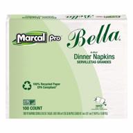 marcal pro bella white table napkins, 15 x 17 inches. logo