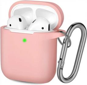 img 4 attached to Soft Silicone AirPods Case Cover With Visible LED - Compatible With AirPod 2/1 Cases, Keychain Accessory Included - Ideal For Men, Women, Girls, And Boys - Light Pink