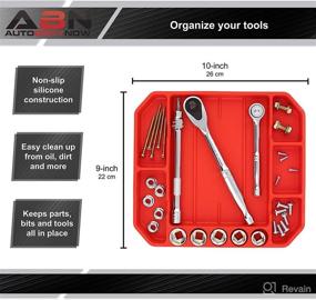 img 1 attached to 🔧 ABN 10in x 9in Flexible Silicone Rubber Tools Organizer Tray - Non Slip Tool Holder Tray for Efficient Parts Organization