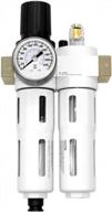 beduan 3/8"npt compressed air filter regulator lubricator combo（0-230 psi）, air tool compressor filter water/oil trap separator with guage, manual drain logo