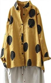 img 4 attached to Polka Dot Cotton Button Down Tunic Top For Women By Minibee - Stylish Blouse And Shirt