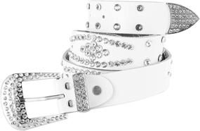 img 3 attached to Fashion Studded Western Crystal Rhinestone Women's Accessories at Belts