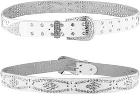 img 4 attached to Fashion Studded Western Crystal Rhinestone Women's Accessories at Belts