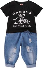 img 4 attached to Toddler Outfits Printed T Shirt Clothes Boys' Clothing for Clothing Sets