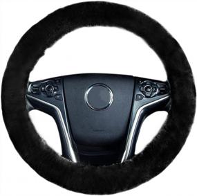 img 3 attached to Upgrade Your Car With Zone Tech'S Plush Black Sheepskin Steering Wheel Cover For Maximum Comfort And Protection