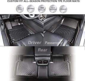 img 3 attached to 🚗 2022 Hyundai Ioniq 5 Unmovable Console Floor Mats: Waterproof, All-Weather, Heavy-Duty TPE Liners - Full Set, Black