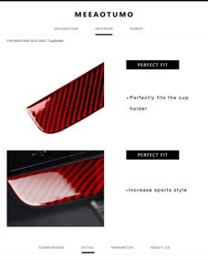 img 2 attached to MEEAOTUMO Red Carbon Fiber Coin Box Sticker Interior Trim Accessories For Ford Mustang 2015-2022