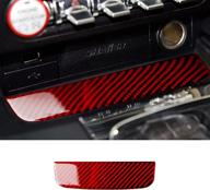 meeaotumo red carbon fiber coin box sticker interior trim accessories for ford mustang 2015-2022 logo