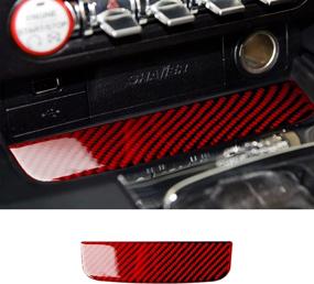 img 4 attached to MEEAOTUMO Red Carbon Fiber Coin Box Sticker Interior Trim Accessories For Ford Mustang 2015-2022