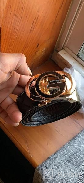 img 1 attached to 👔 Premium Black Leather Ratchet Belt Accessories for Men by Civantiya review by Kenny Noel