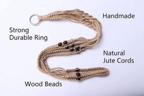 img 2 attached to Boho Chic: Handmade Macrame Plant Hanger Set With Wood Bead Embellishments For Indoor And Outdoor Decor