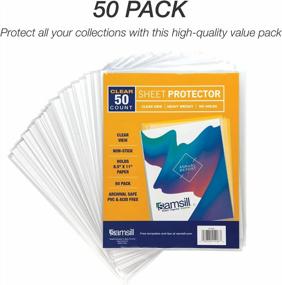 img 3 attached to 50 Pack Heavyweight No-Hole Sheet Protectors - 8.5 X 11 Inches, Samsill Top Loading