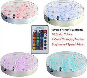 img 4 attached to 6In Under Vase LED Light Base W/Remote - Multicolors RGB, Battery Operated For Home Events & Wedding Centerpiece Lighting