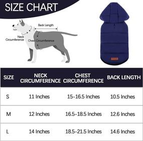 img 3 attached to 🐾 Pedgot 2-Pack Fleece Lined Warm Dog Jackets - Hooded Puppy Coats for Winter Cold Weather, Small Size (Blue & Red)