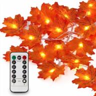 10ft/20led maple leaves string lights with remote control, waterproof battery operated 8 modes for home indoor outdoor garden party decoration thanksgiving coolrunner 2 pack garland logo