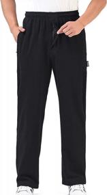 img 3 attached to Casual Cotton Zipper-Front Jogger Sweatpants For Men By Zoulee