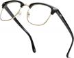 vintage classic semi-rimless half frame clear lens glasses - aisswzber fashion logo