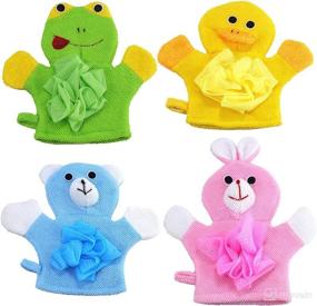 img 4 attached to Sunormi Cartoon Shower Gloves Designs Rabbit
