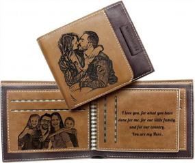 img 4 attached to Personalized Leather Wallets With Custom Engraving And Photo Insert – Ideal Gifts For Men, Husband, Dad, And Son