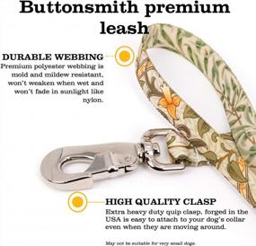 img 3 attached to Buttonsmith Morris Daffodil Dog Leash - Fadeproof Permanently Bonded Printing, Extra Heavy Duty Quick Clasp USA Made