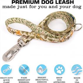 img 1 attached to Buttonsmith Morris Daffodil Dog Leash - Fadeproof Permanently Bonded Printing, Extra Heavy Duty Quick Clasp USA Made