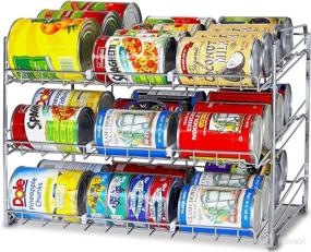 img 4 attached to 🗄️ Chrome Stackable Can Rack Organizer by SimpleHouseware – Improve your Kitchen Storage