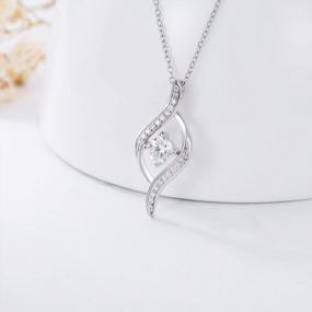 img 3 attached to 925 Sterling Silver Pendant Necklaces For Women 4 Style Natural Diamond Nekclace Jewelry Present For Wife Girlfriend Mother