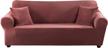 upgrade your living room with travan's x-large velvet plush sofa cover in bean red logo