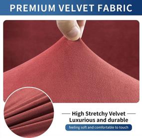 img 2 attached to Upgrade Your Living Room With Travan'S X-Large Velvet Plush Sofa Cover In Bean Red