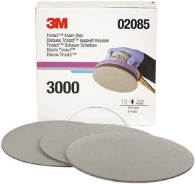 img 4 attached to 🔍 6 inch 3M Trizact Hookit Foam Disc, P3000 Grit, 15 Discs per Carton - 02085