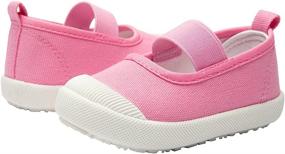 img 4 attached to RVROVIC Casual Canvas Sneaker Toddler Girls' Shoes ~ Flats