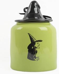 img 2 attached to Rae Dunn Cookie Jar - Wizard Of Oz Theme With Witch-Hat Lid And "I'Ll Get You, My Pretty" Design