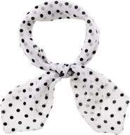 🌸 retro polka dot chiffon scarf 1950s style hair tie, sheer square neck vintage head scarf, neckerchief for women & girls логотип