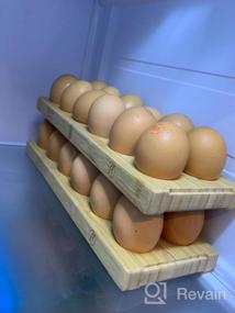 img 6 attached to Rustic Wooden Egg Holder Countertop With 2 Trays - Franluca EggNesto - Stackable 24 Egg Rack For Fresh Eggs - Perfect For Deviled Eggs - Chicken Egg Tray - 12.5X4X0.75 In.