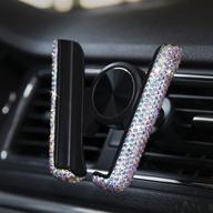 💎 amiss sparkly bling cell phone holder: 360° adjustable car mount with rhinestone crystal decoration - ab color logo