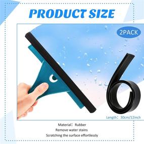 img 3 attached to 🧼 12-Inch Silicone Glass Squeegee Refill: 2-Pack Replacement Rubber Window Squeegee for Shower, Car, Windows, Doors, and Floors