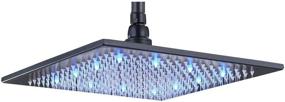img 4 attached to Upgrade Your Shower: Rainfall 12-Inch LED Shower Head With Overhead Spray In Sleek Black