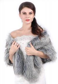 img 4 attached to Faux Fur Shawls And Wraps For Brides And Wedding Guests - Chic Bridal Scarf Stoles For Women And Girls