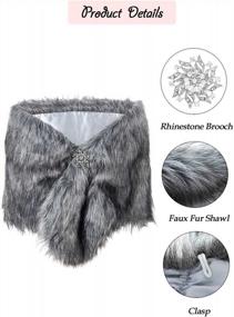 img 1 attached to Faux Fur Shawls And Wraps For Brides And Wedding Guests - Chic Bridal Scarf Stoles For Women And Girls