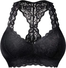 img 4 attached to Women'S Sexy Lace Bra: Removable Padded Racerback Bralette Bustier Sports Bras By Rolewpy