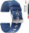 18mm-24mm quick release nylon weaved watch strap: stylish replacement bands for men & women's classic watches logo