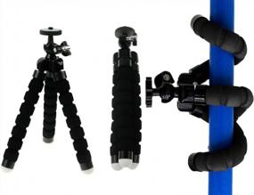 img 2 attached to Гибкая подставка для штатива для небольших камер: 6,5-дюймовый гибкий штатив Acuvar с чистящей салфеткой из микрофибры