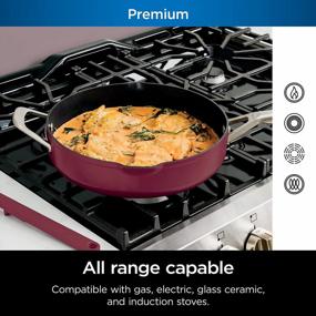 img 2 attached to Ninja CW102RD NeverSticking Premium PossiblePan Set - Including 4-Quart Capacity Pan, Glass Lid, Steamer/Strainer Basket, & Integrated Spatula