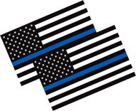 premium thin blue line flag decal - new general american flag vinyl decals (2pk) - 3x5 blue line flag decal логотип