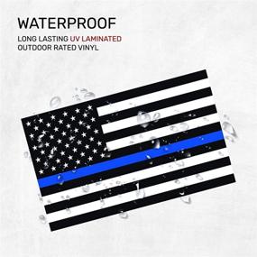 img 3 attached to Premium Thin Blue Line Flag Decal - New General American Flag Vinyl Decals (2PK) - 3X5 Blue Line Flag Decal