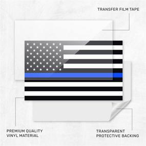 img 2 attached to Premium Thin Blue Line Flag Decal - New General American Flag Vinyl Decals (2PK) - 3X5 Blue Line Flag Decal