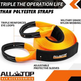 img 2 attached to N66 Nylon Recovery Tow Strap 3" X 20Ft - 35,000 Lbs Snatch Strap With 22% Elasticity & Triple Reinforced Loop Adjustable Protector Sleeve For Generating Kinetic Force To Recover