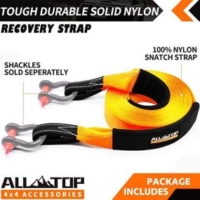 img 1 attached to N66 Nylon Recovery Tow Strap 3" X 20Ft - 35,000 Lbs Snatch Strap With 22% Elasticity & Triple Reinforced Loop Adjustable Protector Sleeve For Generating Kinetic Force To Recover