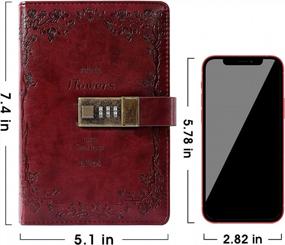 img 3 attached to Secure Your Thoughts With CAGIE Lock Diary - Premium Leather Journal With Vintage Wine Red Finish